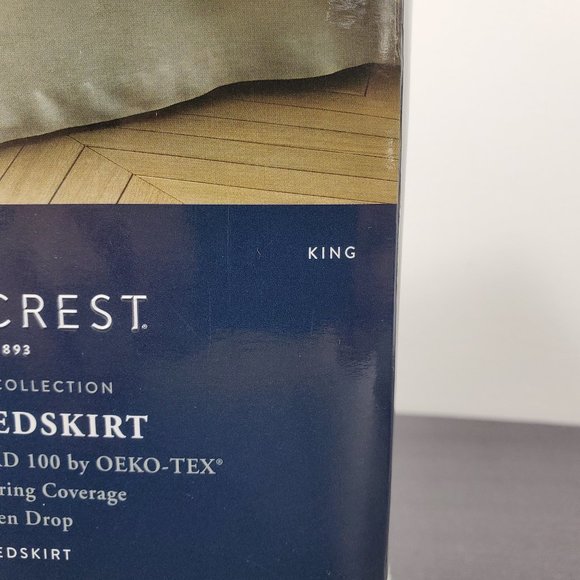 Fieldcrest Bedding Fieldcrest Linen Bedskirt King Size 5 Drop Gray